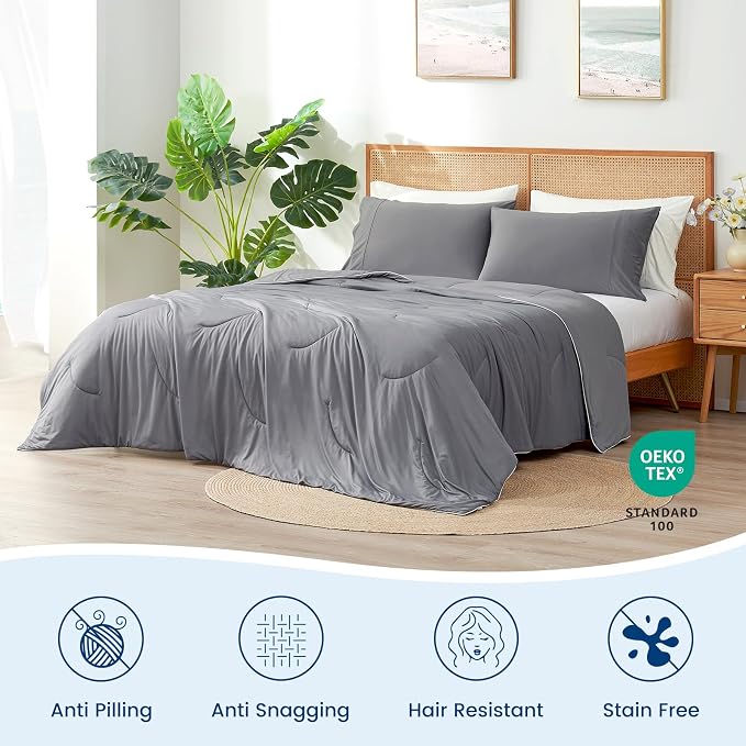 Cozy Bliss Cooling Comforter Twin Size, Reversible Lightweight Cooling Blankets - Image 6