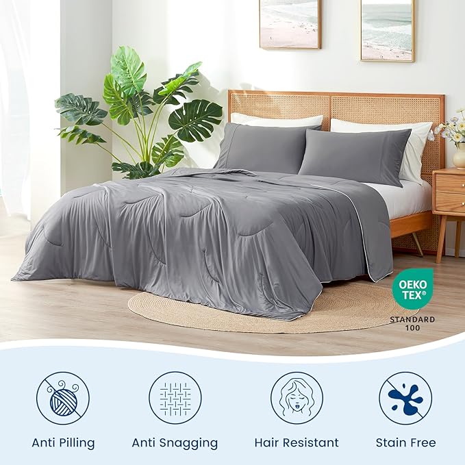 Cozy Bliss Cooling Comforter King Size, Reversible Lightweight Cooling Blankets - Image 6