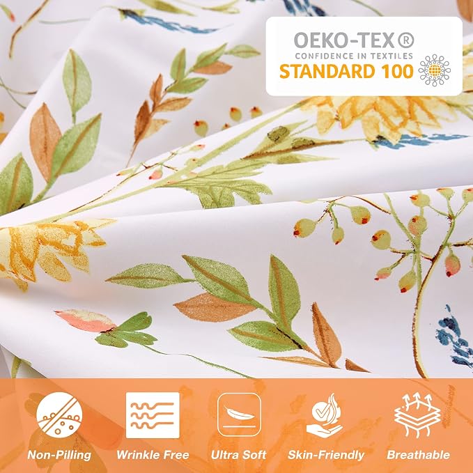 JSD Yellow Floral Duvet Cover Set King Size, 3 Piece Spring Printed Microfiber - Image 6