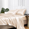 MR&HM Satin Bed Sheets, Queen Size Sheets Set by MRHM