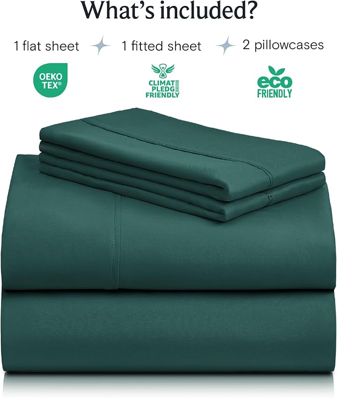 LuxClub 4 PC Queen Sheet Set, Breathable Luxury Bed Sheets, Deep Pockets 18" - Image 2