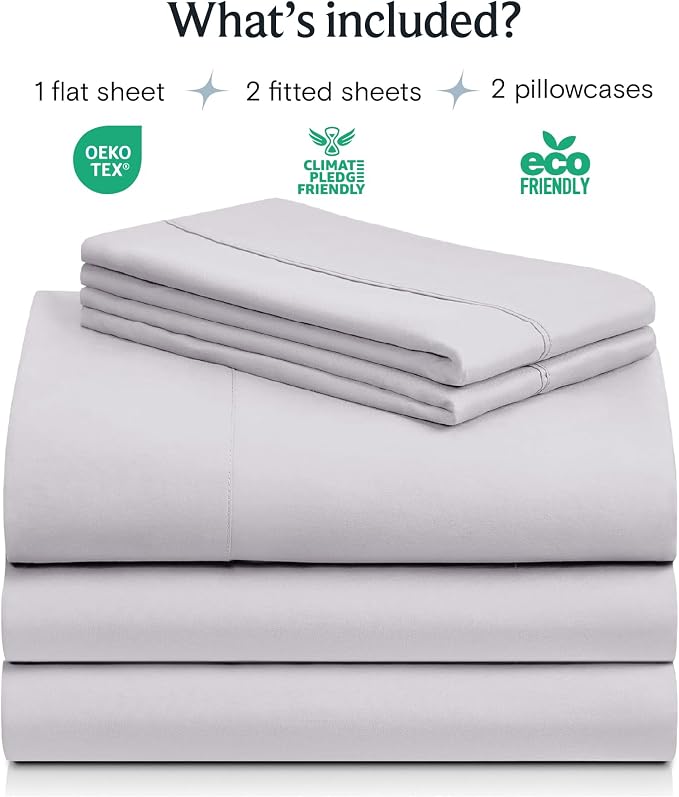 LuxClub 5 PC Sheet Set Bed Sheets Deep Pockets 16" Eco Friendly Wrinkle Free - Image 2