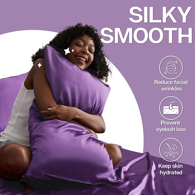 MR&HM Satin Pillowcase for Hair and Skin, Silk Satin Pillowcase 2 Pack - Image 4