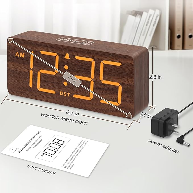 DreamSky Wooden Digital Alarm Clock - Image 6