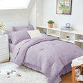 HYMOKEGE Lavender Twin XL Comforter Set Seersucker 5 Pieces, All Season Luxury by HYMOKEGE