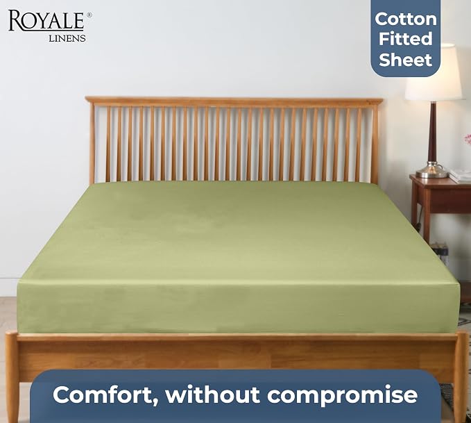 Royale Linens 100% Organic Cotton Fitted Sheet - Image 7