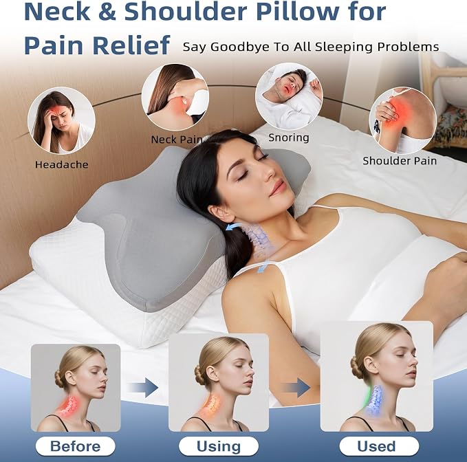 Cervical Neck Pillow for Sleeping, Adjustable Ergonomic Pillow, Contour Neck - Image 4