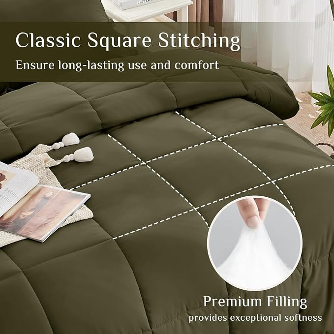 JOLLYVOGUE Twin Comforter Set, Ultra-Soft Bed in a Bag Twin Size 5 Pieces - Image 3