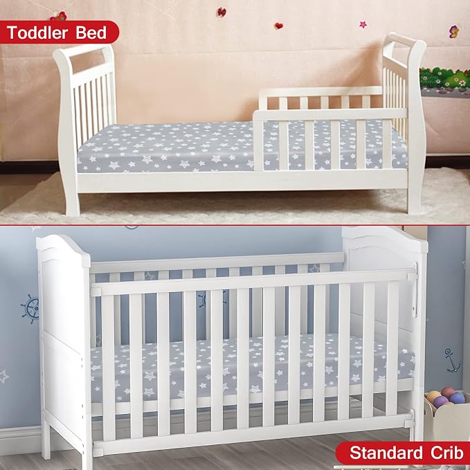 Crib Sheets for Boys or Girls 2 Pack, Fitted Crib Sheet for Standard Size Crib - Image 5