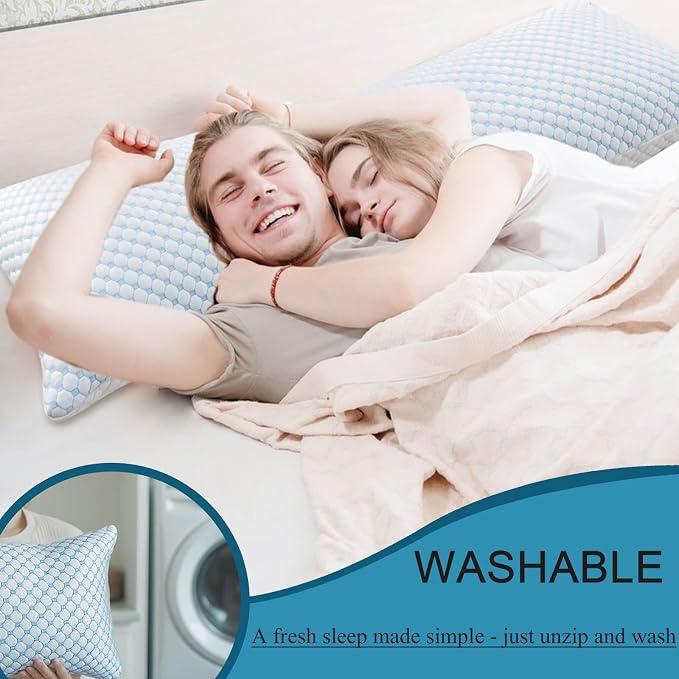 Cooling Pillows for Sleeping, Shredded Memory Foam Cooling Pillow for Hot - Image 5