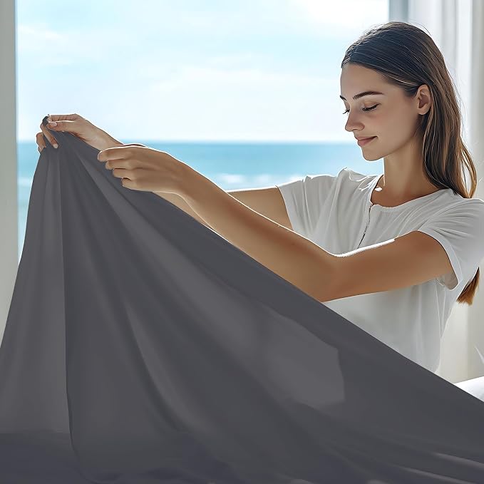 GOLD TEXTILES Full Flat Sheet 6 Pack – Brushed Microfiber Top Sheets - Image 5