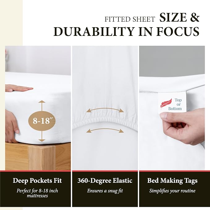 100% Egyptian Cotton Full Size Sheet Set - Image 4