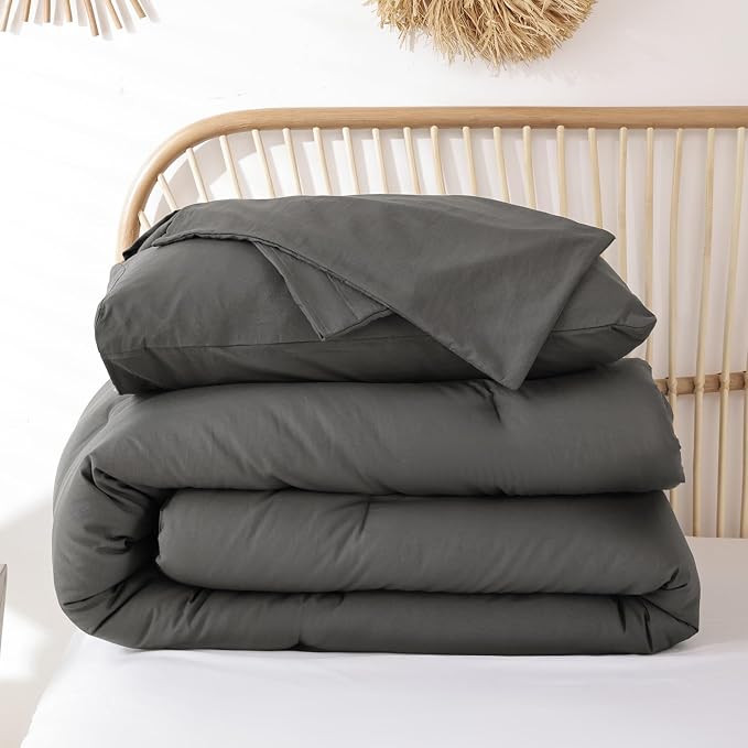 ROSGONIA Oversized King Comforter Charcoal Gray, Soft Lightweight Oversized - Image 7