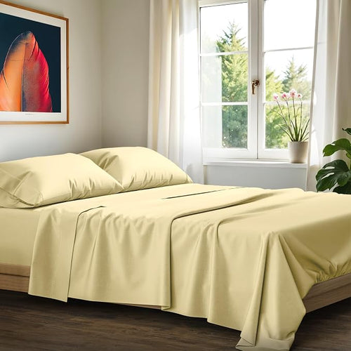 100% Egyptian Cotton Queen Size Sheets Set by AshtonSheets