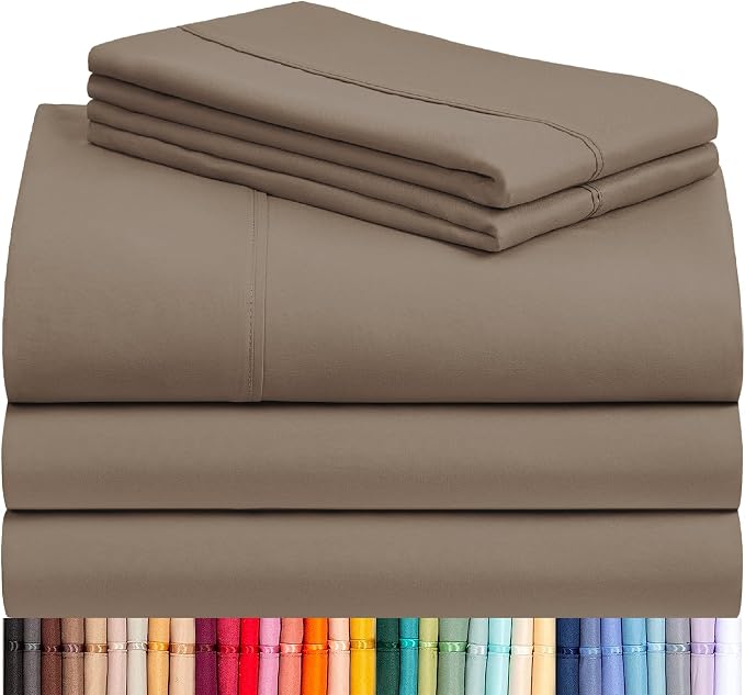 LuxClub 5 PC Split King Sheet Set, Breathable Luxury Bed Sheets, Deep Pockets by LuxClub