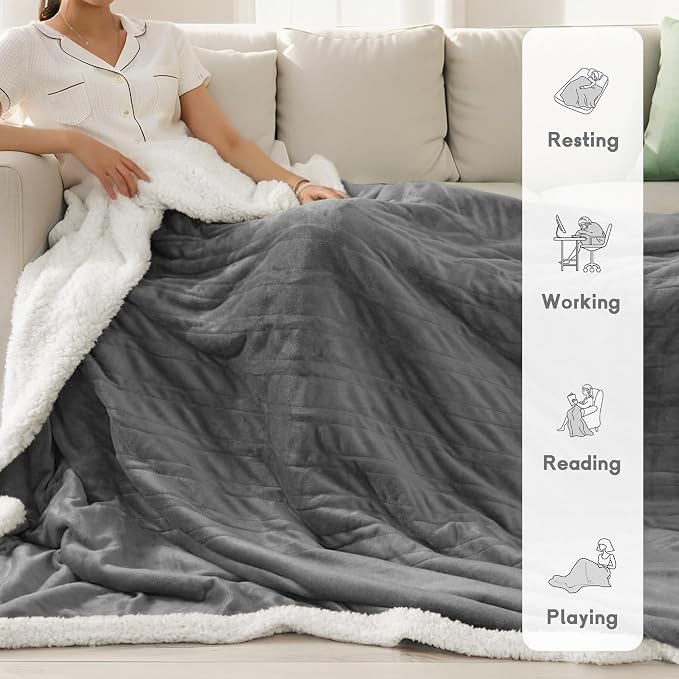 Heated Blanket Electric Blanket Full Size 72''x84'' - Image 2