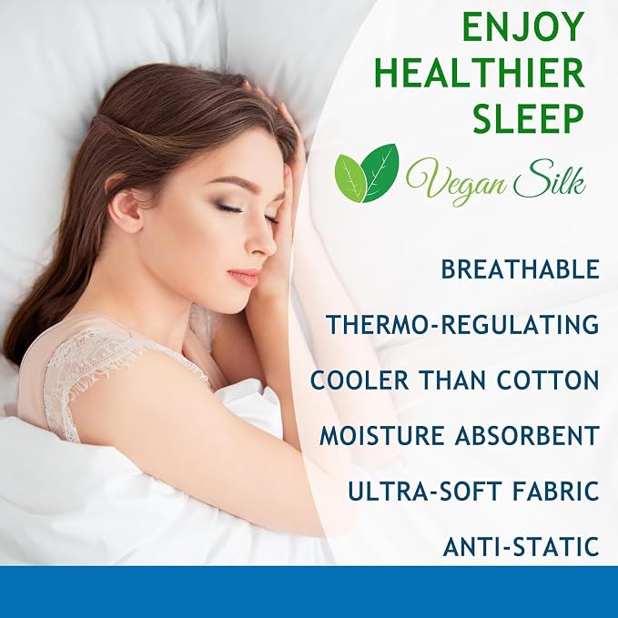 Pillow Cases - 100% Viscose Derived from Bamboo - Cooling Pillowcase - Queen - Image 7