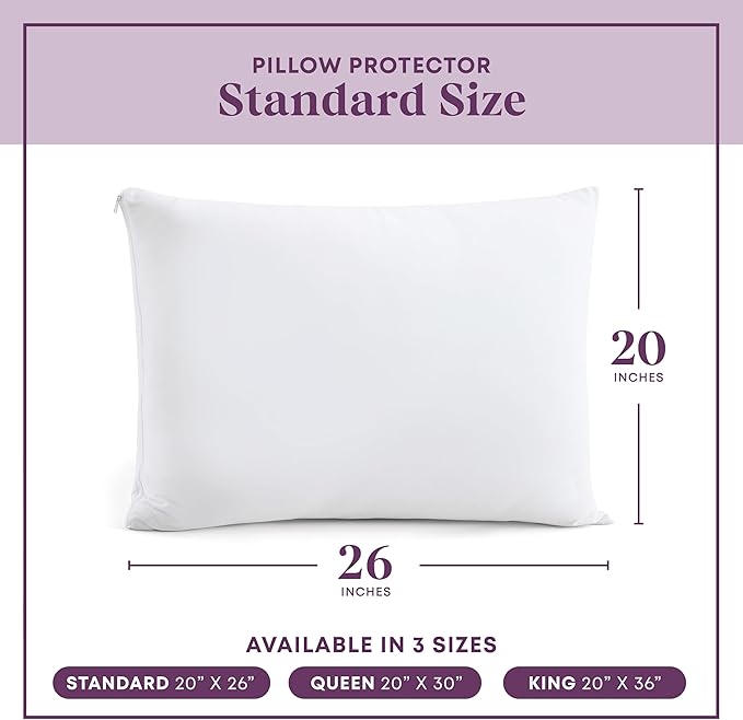 CirclesHome Pillow Protectors 2 Pack Standard Zippered - Image 6
