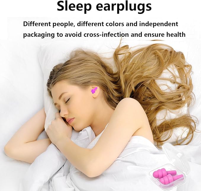 Ear Plugs for Sleeping, 8 Pairs Noise Canceling Soft Reusable Silicone Earplugs - Image 5
