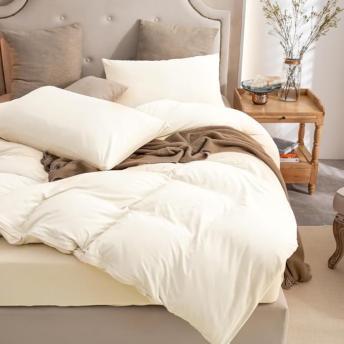 PURE ERA Jersey Knit Duvet Cover Set 100% T-Shirt Cotton Super Soft Comfy 3pc - Image 3