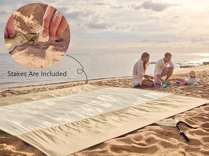 WEKAPO Beach Blanket Sandproof Waterproof, Extra Large Beach Mat, Oversized & - Image 6