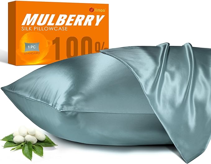 100% Mulberry Silk Pillowcase for Hair and Skin, 22 Momme Pure Natural Silk by JJIMOO