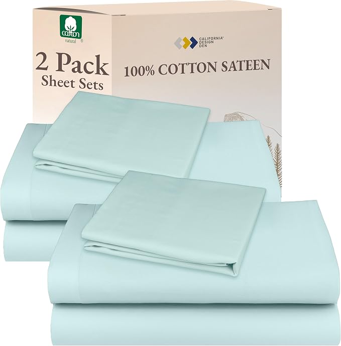 California Design Den 100% Cotton 2-Pack Twin Size Bed Sheets, Soft & Durable by CaliforniaDesignDen