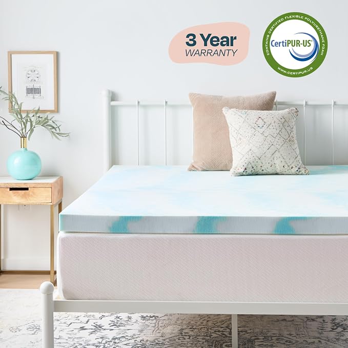 Linenspa 3 Inch Swirl Gel Memory Foam Mattress Topper, Twin Size – Cooling Gel - Image 5