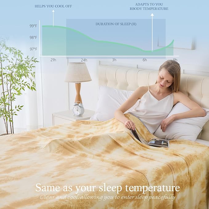Cooling Blanket Throw Size for Hot Sleepers Ultra Lightweight & Breathable - Image 3