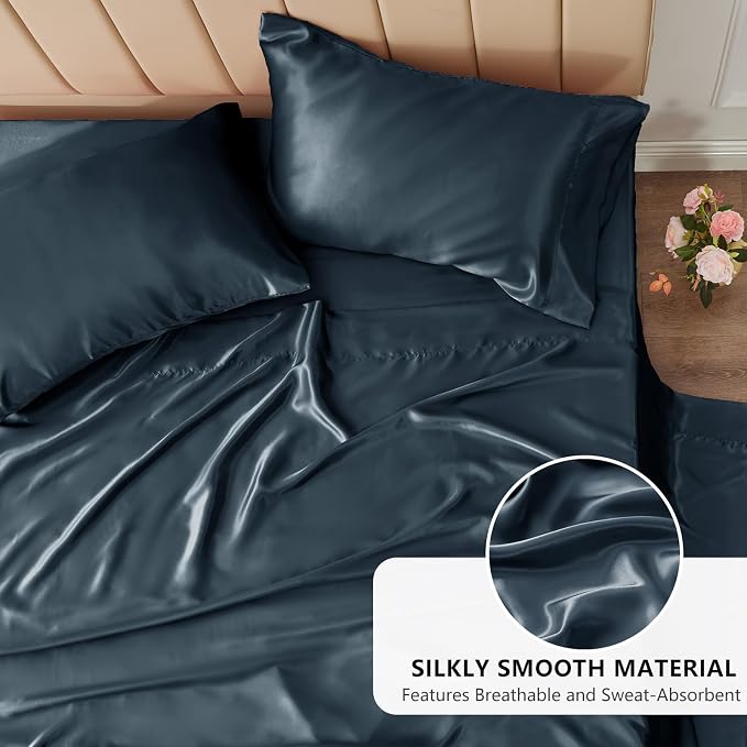 CozyLux Satin Sheets King Size Sheet Set - Image 3