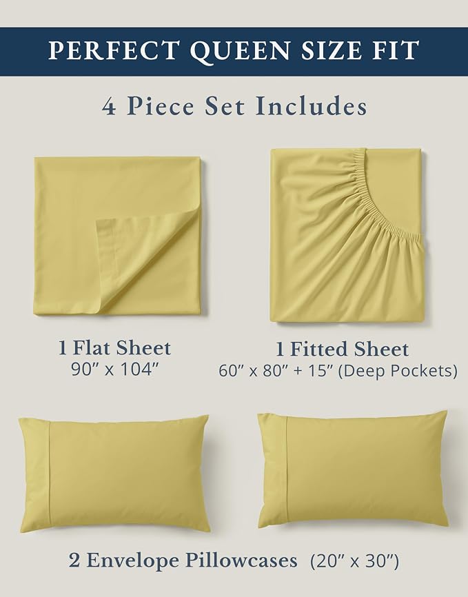 LANE LINEN Eco Friendly 100% Organic Cotton Bed Sheets Queen Size, Soft & Comfy - Image 4