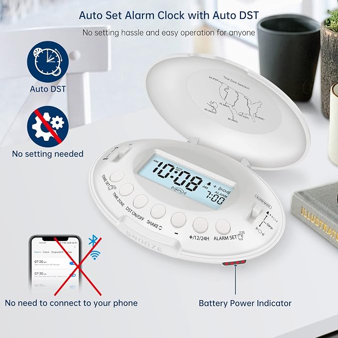 DreamSky Vibrating Alarm Clock for Heavy Sleepers - Image 6