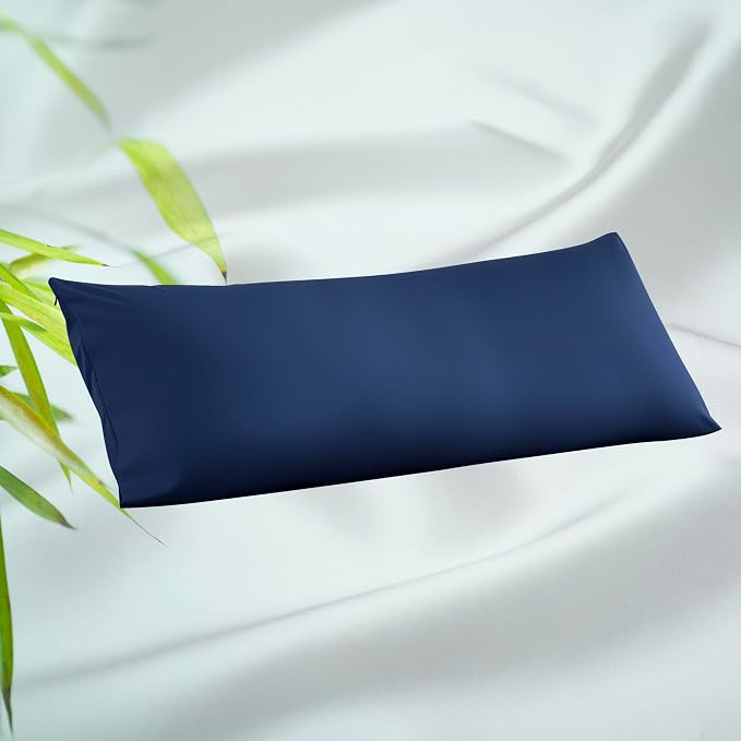 1 Pack Body Size Bamboo Viscose Zippered Pillow Case, 400 Thread Count Cooling by ZaizaiHome