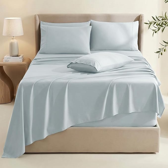 Hearth & Harbor Bed Sheets, Luxury Soft 6 Piece Bed Sheet Set Extra Deep Pocket by HearthHarbor