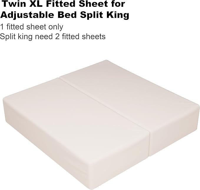 Twin XL Size Fitted Sheet Only Light Beige, 100% Egyptian Cotton 600 Thread - Image 3