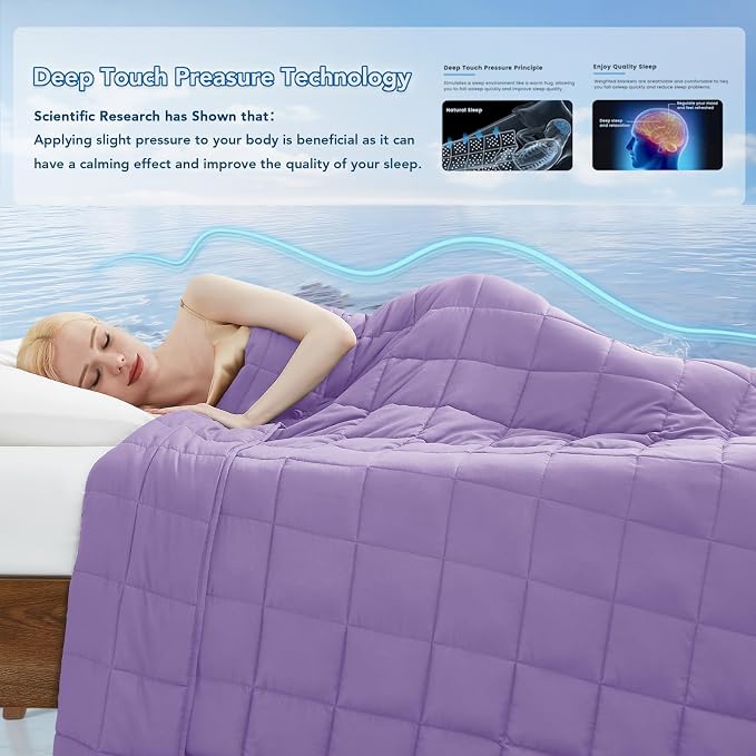 Topcee Weighted Blanket Soft Cooling Heavy Blanket Sleeping, Apply to 240-260 - Image 3