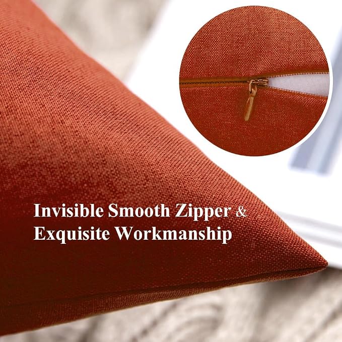 MIULEE Pack of 2 Decorative Outdoor Solid Waterproof Throw Pillow Covers Euro - Image 3