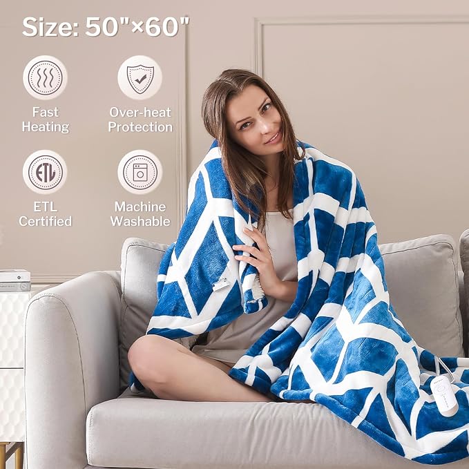 VENTIMI Electric Blanket Heated Throw, Fast Heating Blankets - Image 5