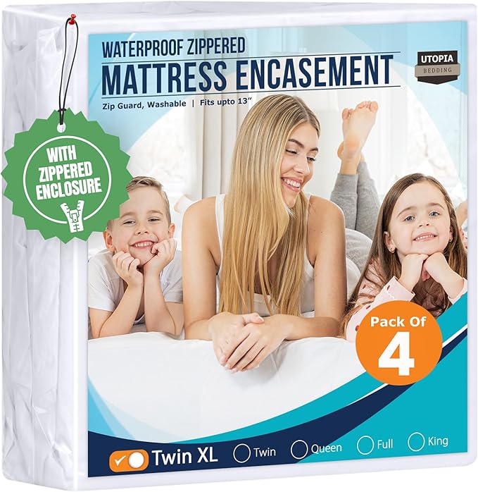 Utopia Bedding Mattress Protector Zippered Twin XL Size, 100% Waterproof Bed by UTOPIABEDDING