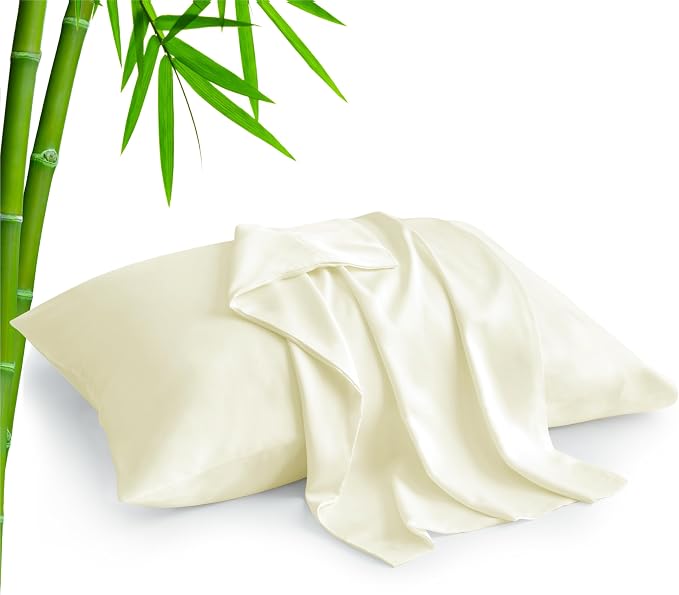 BEDELITE Cream Pillow Cases Queen Size Set of 2, Rayon Derived from by BEDELITE