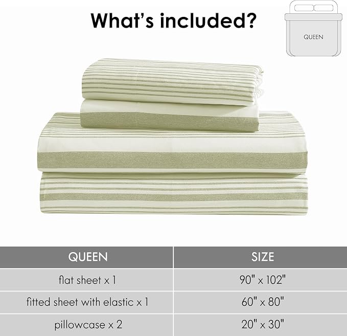 ClevaHome Classic Stripe Sheet Set - Image 5