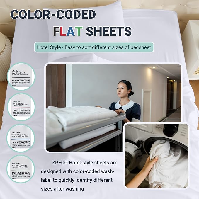 ZPECC Twin Flat Sheet Only 1 Pack, Durable Light Gray Top Bed Sheets - Image 4