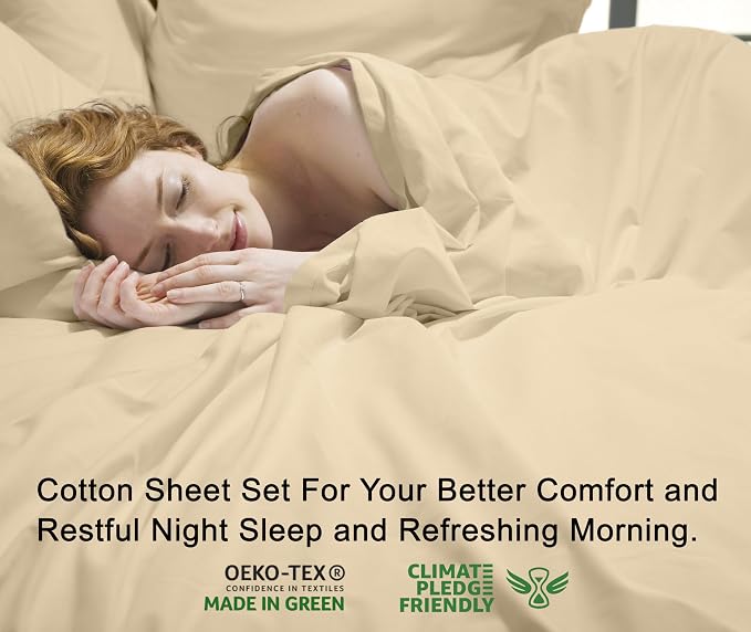 RUVANTI 100% Cotton Sheets – Twin XL Size Percale Bedding, Cooling & Breathable - Image 4