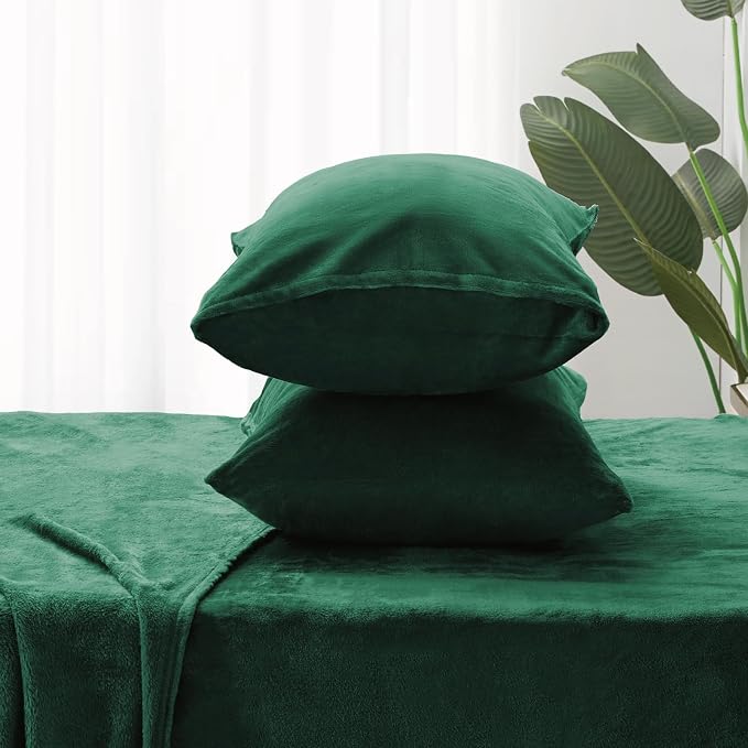 BEDELITE Flannel Sheets Full Size Dark Green - Image 7