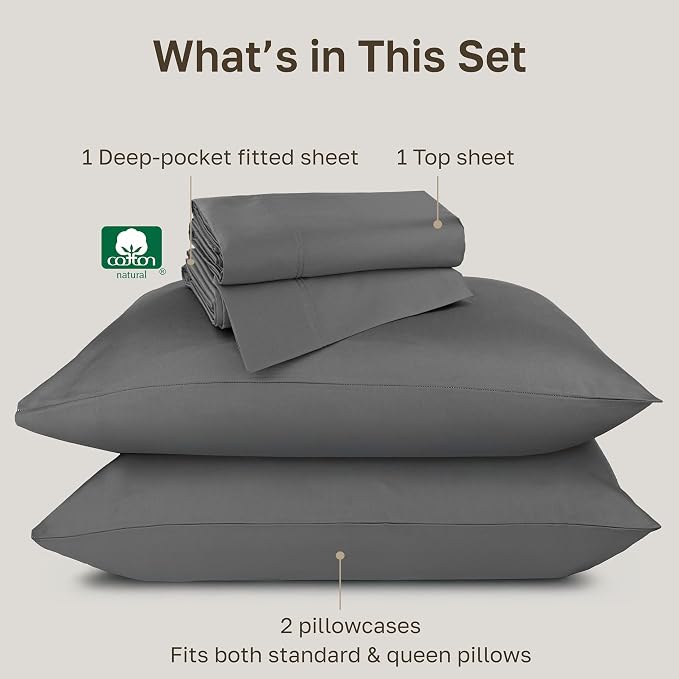 California Design Den Luxury 100% Cotton Sheets Queen Size - Image 4