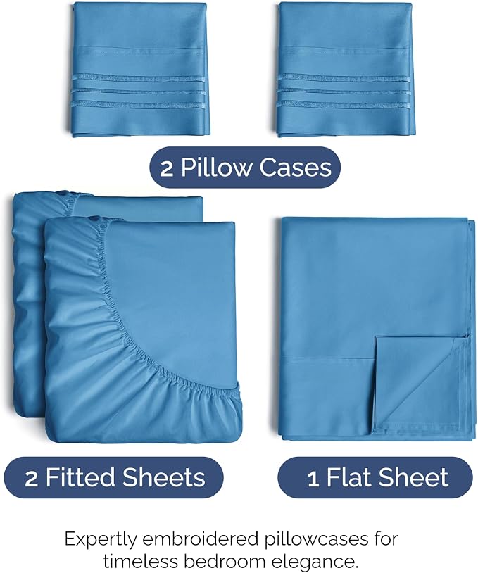 Split King Size 5 Piece Sheet Set - Image 2