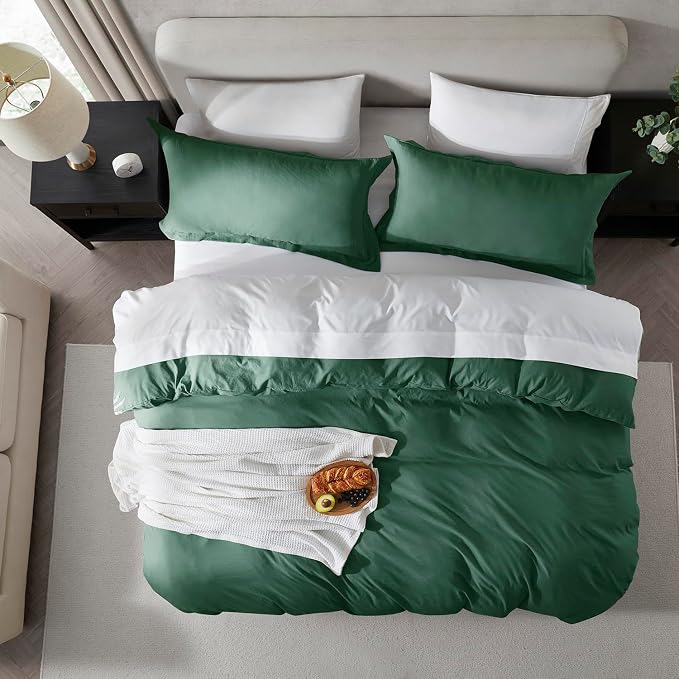 Nestl Dark Green California King Duvet Cover Sets - Image 5