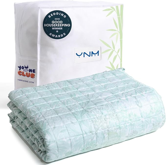 YnM Cooling Weighted Blanket for Adults, 15lbs Heavy Bed Throw for One Person by YNM