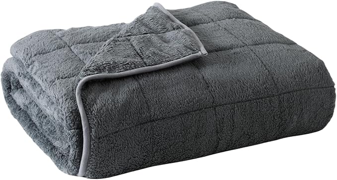 Sherpa Weighted Blanket for Adults, 10 lbs Furry Bed Blanket for Deep Sleep by Unknown