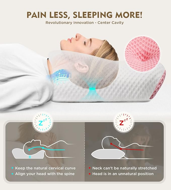 Osteo Cervical Pillow for Neck Pain Relief, Hollow Design Odorless Memory Foam - Image 2